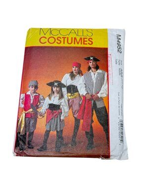 McCalls M4952 Pirate Costume Adult S M L XL Sewing Pattern Halloween UNCUT
